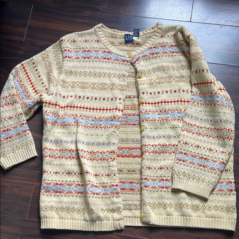 VINTAGE GAP Women’s 100% Cotton Patterned Sweater/Cardigan